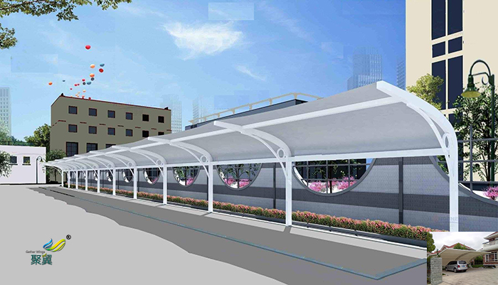 南京景觀鋼膜結(jié)構(gòu)汽車充電樁車棚公司安裝施工方案