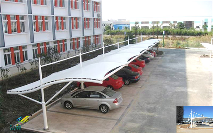 永康自行膜結(jié)構(gòu)大巴停車棚報價定制廠家效果圖