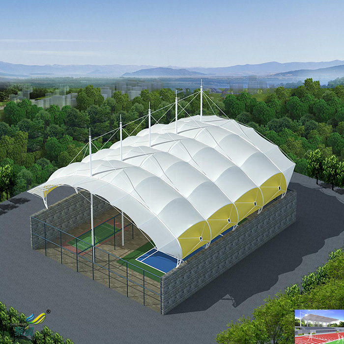 陜西省膜結(jié)構(gòu)體育館看臺球場膜設(shè)計防水