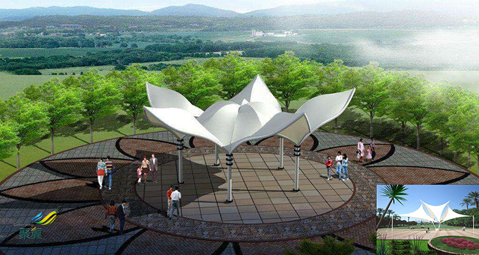 深圳膜結(jié)構(gòu)車棚張拉膜傘、景觀小品雨棚設(shè)計(jì)工程