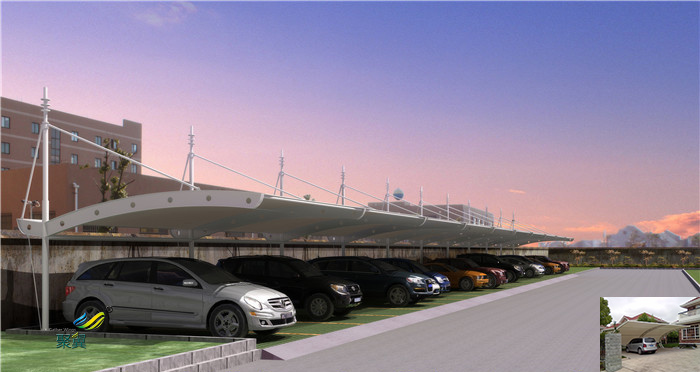 深圳膜結(jié)構(gòu)張拉膜停車棚景觀棚公司設(shè)計施工效果圖