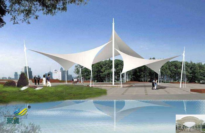 上海戶外張拉景觀膜結(jié)構(gòu)停充電樁車棚安裝施工圖