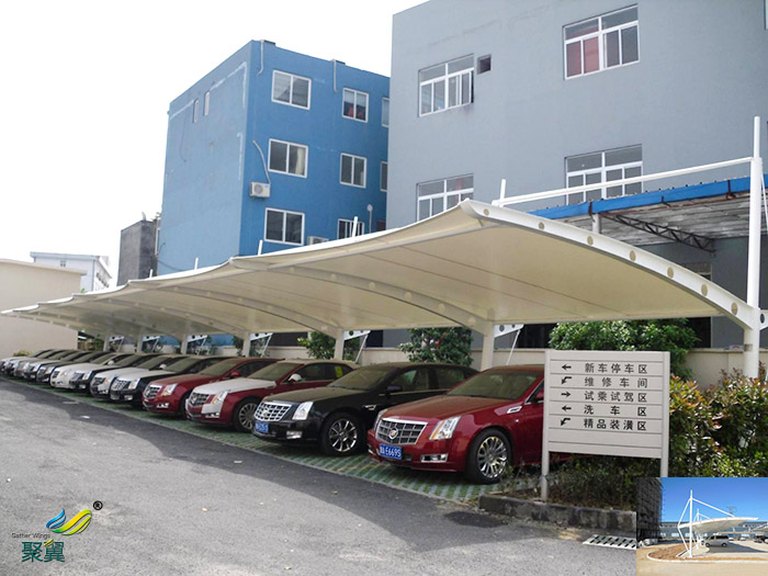 浙江景觀張拉膜結(jié)構(gòu)汽車停車棚設(shè)施設(shè)計(jì)公司圖片工程