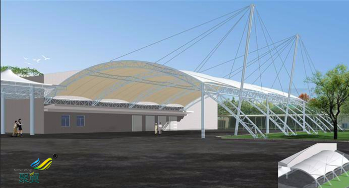 大連膜結(jié)構(gòu)公園舞臺景觀張拉膜加工平面圖