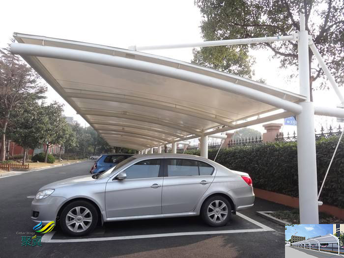 浙江鋼膜結(jié)構(gòu)大巴汽車停車棚安裝施工方案效果圖