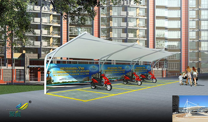 浙江景觀膜結(jié)構(gòu)棚汽車停車棚公司工程設(shè)計圖片