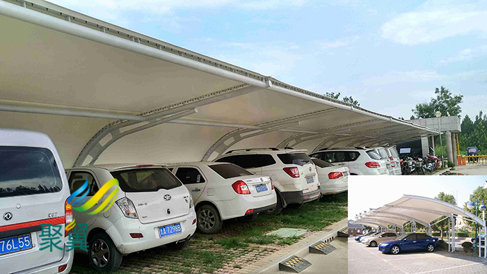 山東張拉鋼膜結(jié)構(gòu)定制停汽車充電樁車棚景觀價格安裝