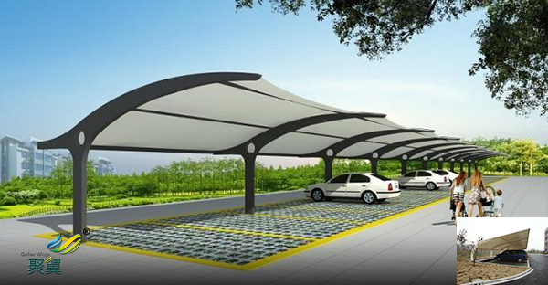 蘇州鋼膜結(jié)構(gòu)自行汽車停車棚景觀定制安裝廠家工程價(jià)格