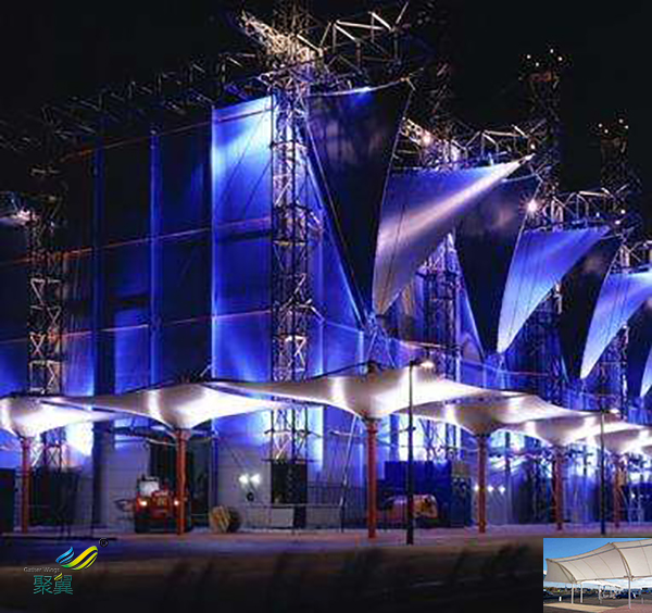 深圳膜結(jié)構(gòu)張拉膜景觀棚安裝施工規(guī)格膜材設(shè)計效果圖