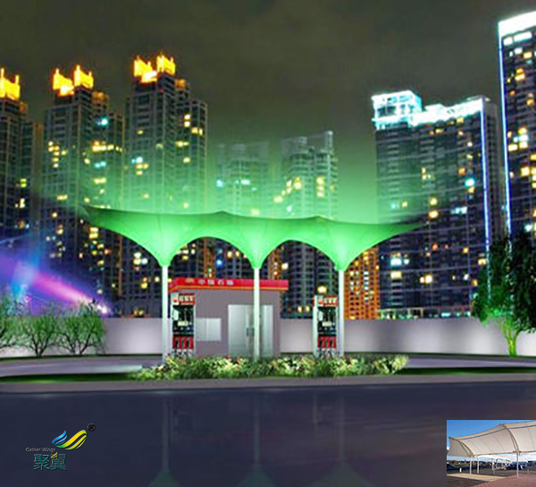 深圳膜結(jié)構(gòu)張拉膜景觀棚施工材料報價效果圖多少一平米