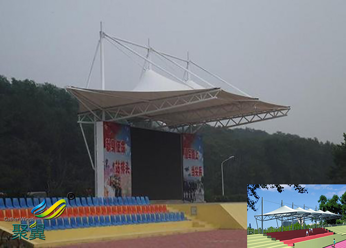 長(zhǎng)沙露天膜結(jié)構(gòu)體育場(chǎng)看臺(tái)球場(chǎng)膜雨棚設(shè)計(jì)分布圖