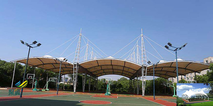 山西省膜結(jié)構(gòu)體育中心看臺(tái)球場(chǎng)膜防水設(shè)計(jì)效果圖