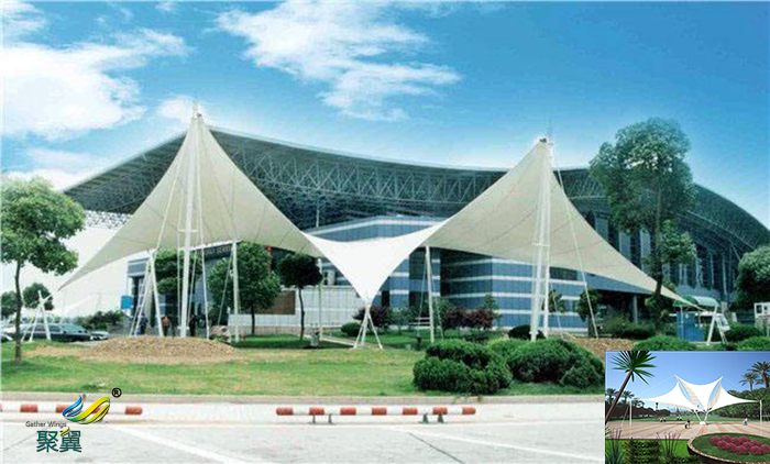 深圳膜結(jié)構(gòu)張拉膜景觀棚材料報價施工多少一平米規(guī)格