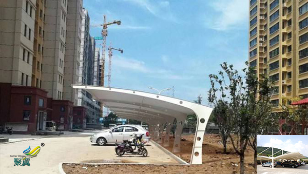鄭州膜結構戶外汽車停車車棚施工圖生產(chǎn)廠家多少錢