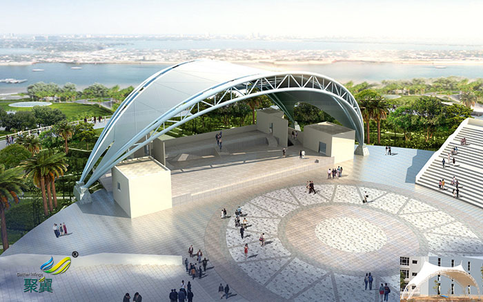 廣東社區(qū)表演屋頂舞臺膜結(jié)構(gòu)廠家設(shè)計(jì)方案圖材質(zhì)