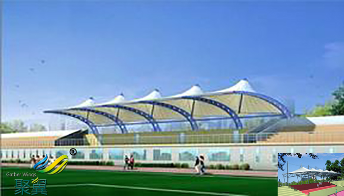 深圳膜結構張拉膜看臺景觀棚材料報價施工多少一平米