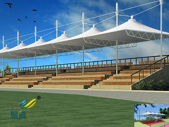 河南專業(yè)膜結構體育場館看臺廠家造型設備工程設計效果圖