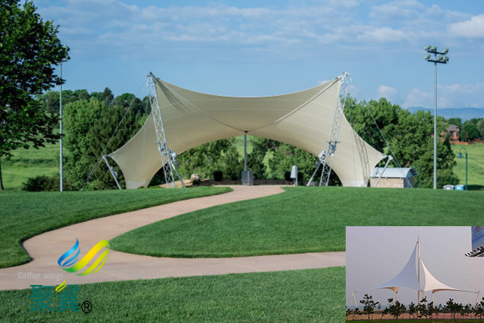 浙江景觀張拉膜結構汽車停車棚廠家設計設施圖片工程