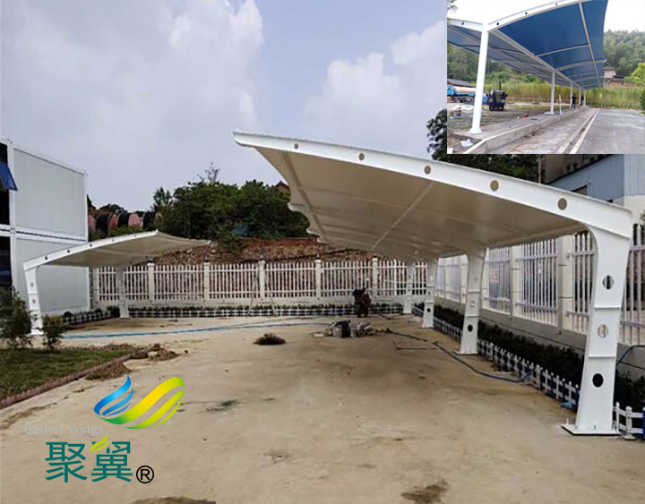 膜結(jié)構車棚造價簡單|遮陽防雨防日曬