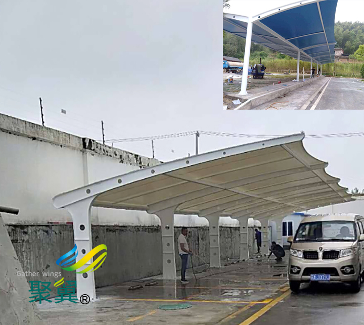 膜結(jié)構車棚汽車車棚雨天施工養(yǎng)護注意事項 