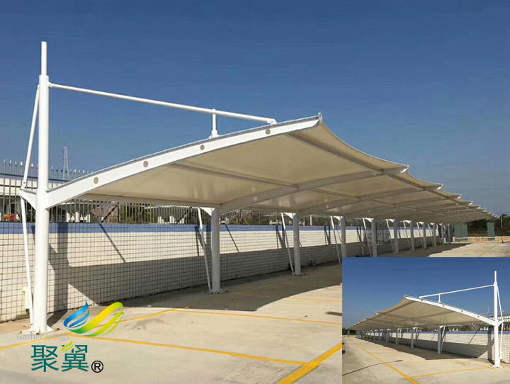 膜結(jié)構(gòu)車棚雨棚焊接構(gòu)造方式|膜結(jié)構(gòu)小品