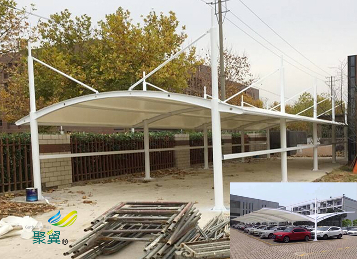 膜結(jié)構(gòu)車棚種類繁多|車棚張力雕塑感