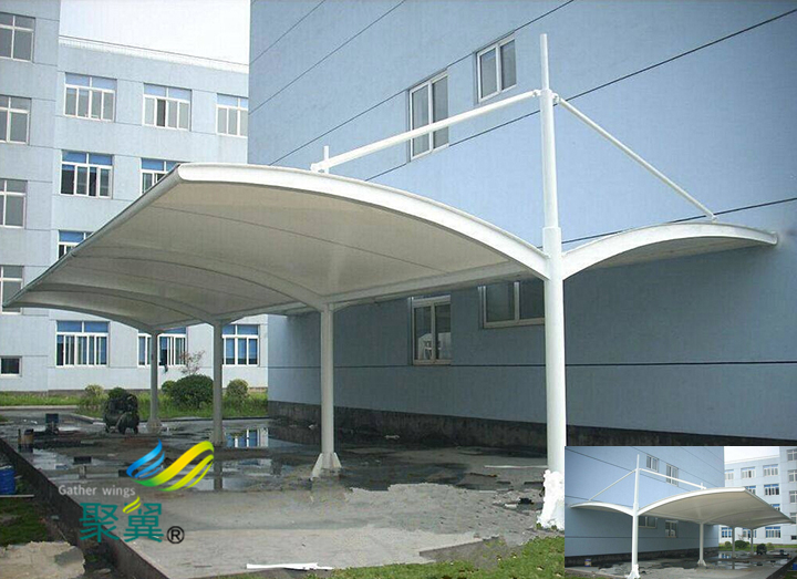 膜結(jié)構(gòu)車棚停車棚建筑特點(diǎn)說明|建筑膜材