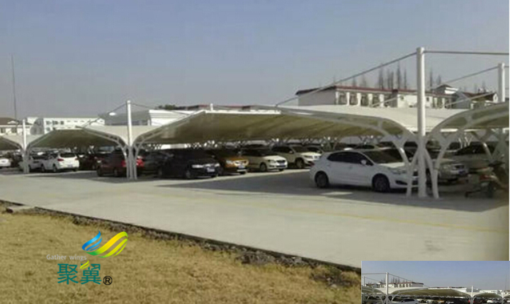 膜結構車棚顯著特點介紹|膜材透光性可達70%以上