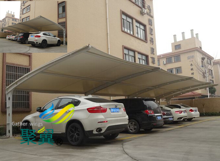  膜結(jié)構(gòu)車(chē)棚施工安裝|車(chē)棚藝術(shù)展示效果   