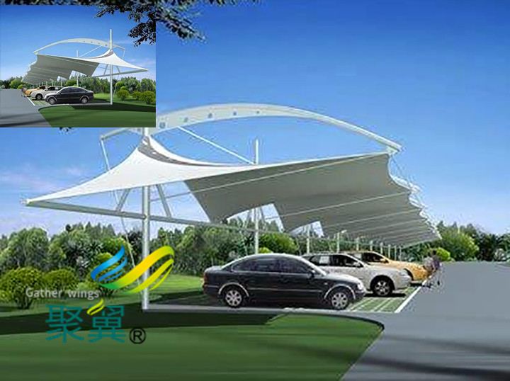  張拉膜結構車棚建筑材質(zhì)|標志性建筑工程