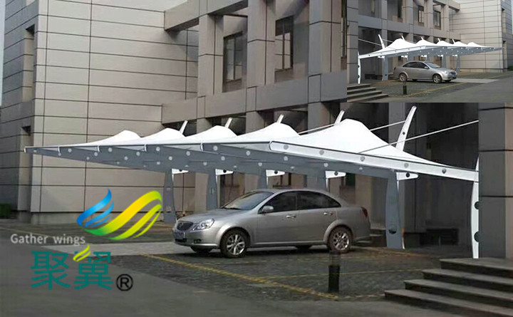  7字型膜結構車棚高強度膜材|車棚藝術性好