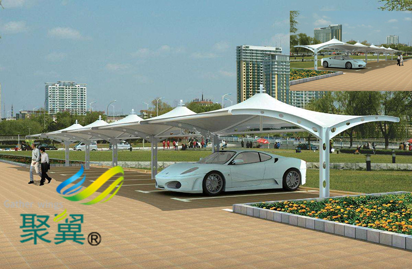 膜結(jié)構(gòu)停車棚主要功能作用|造型設計大方好看   