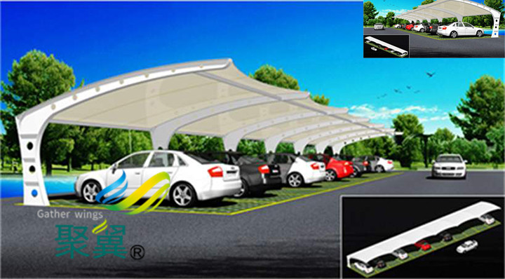 露天膜結(jié)構(gòu)汽車停車棚安裝優(yōu)勢(shì)|車棚膜材利用率