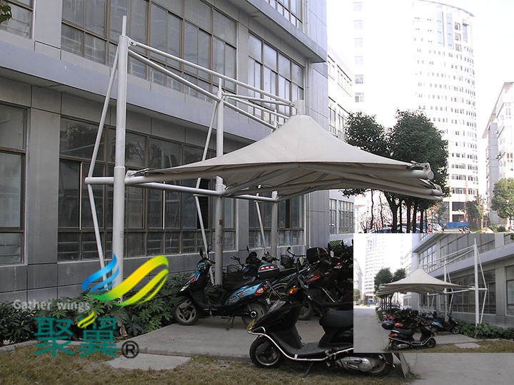 膜結(jié)構(gòu)電瓶車雨棚汽車棚遮陽(yáng)棚功能區(qū)別外結(jié)構(gòu)有何不同