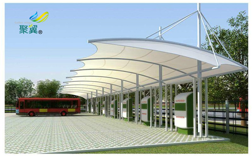 小區(qū)膜結(jié)構(gòu)停車棚綠色環(huán)保防火阻燃