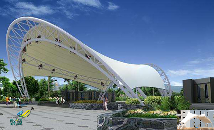 上海膜結(jié)構(gòu)建筑舞臺張拉膜結(jié)構(gòu)的特性